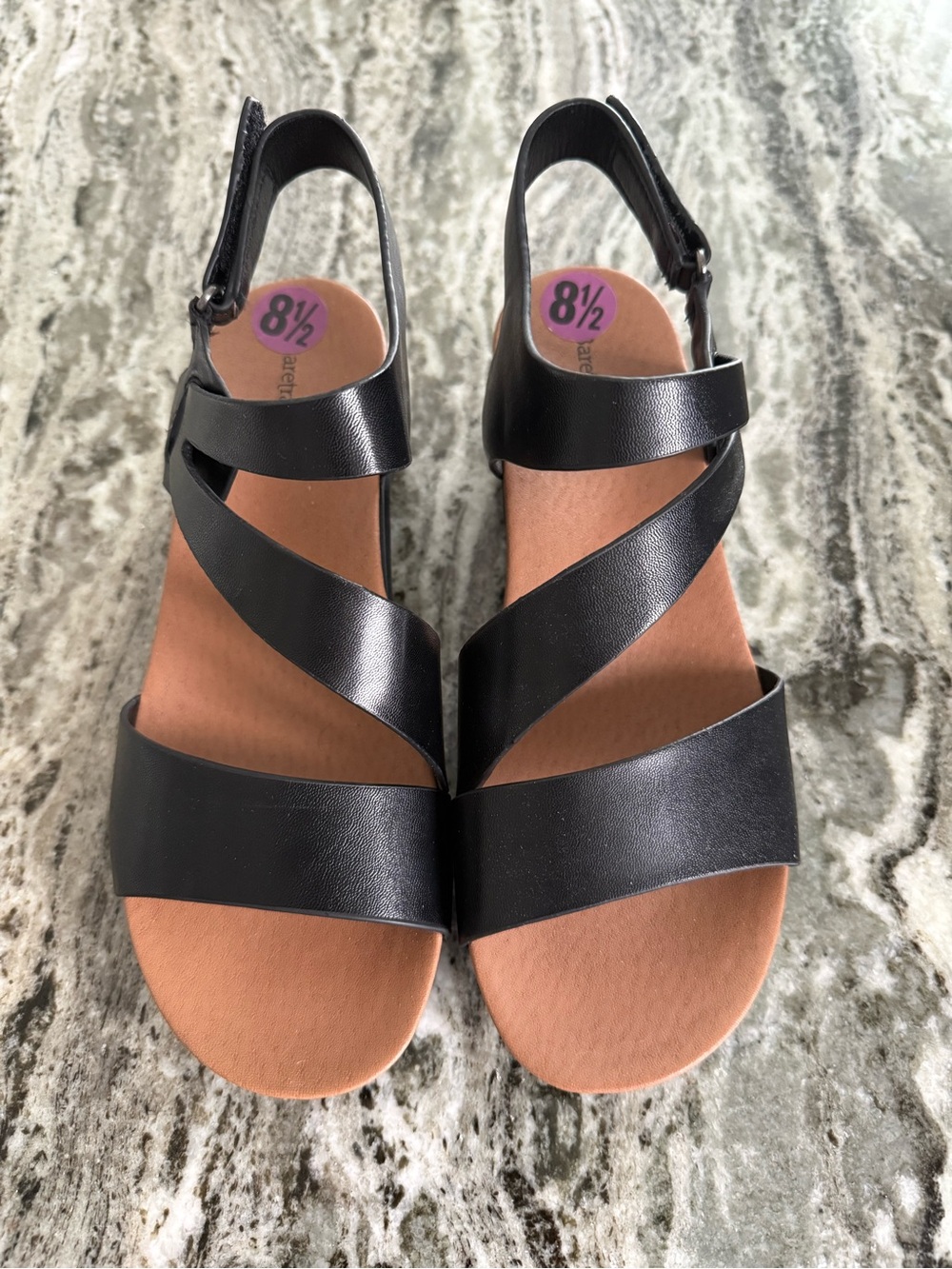 BareTraps Black Crisscross Slingback Sandals